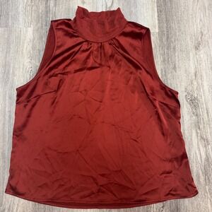 BAILEY/44 Rust Red Sleeveless Mock Neck‎ Blouse Top Women's XL